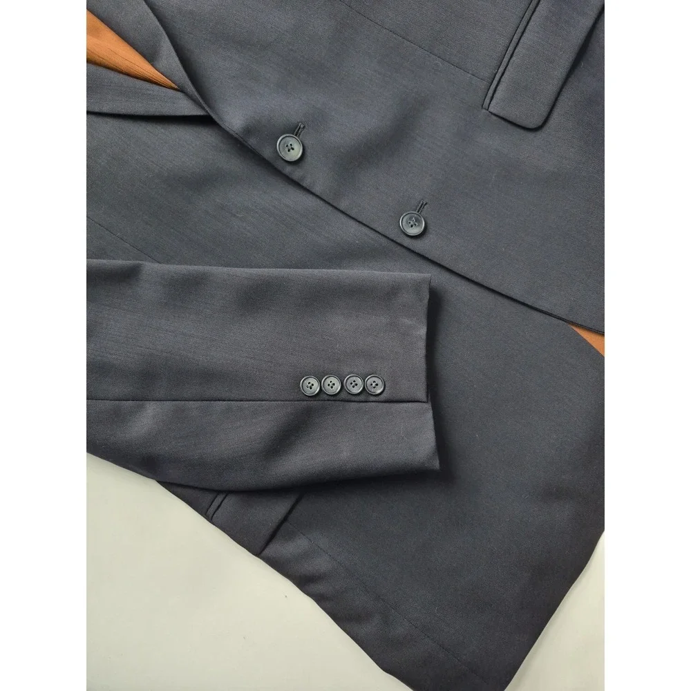 Jos A Bank Joseph Mens Slim Fit Wool Sports Coat 42L Navy 2 Button F701